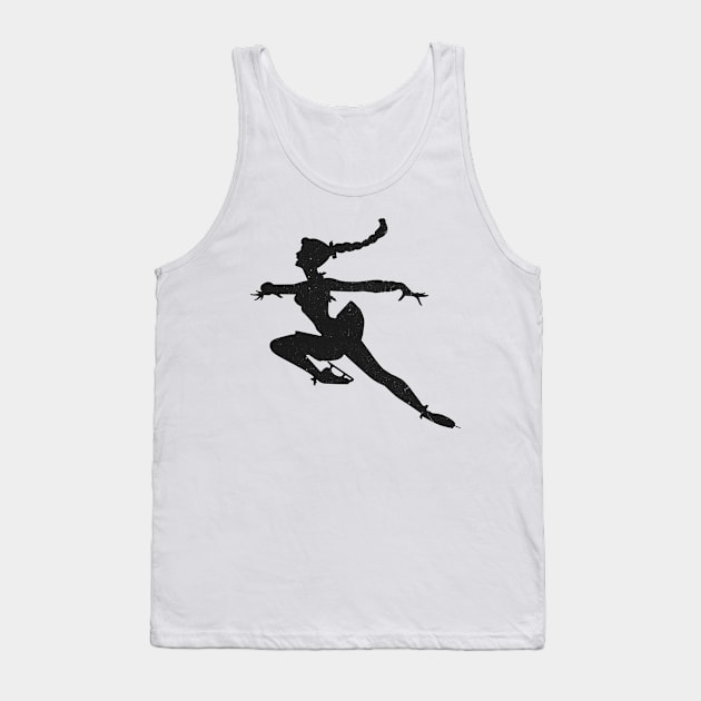 Ice skating girl - black on white Tank Top by PharaohCloset